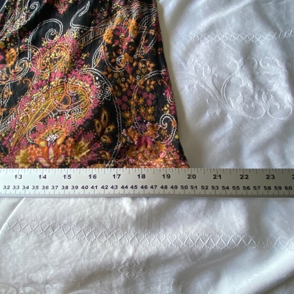 Le Chateau Short Sleeve Maxi Dress Black Boho Print Size XXS - Picture 10 of 11